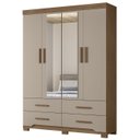 Ver imagem 1 de Guarda Roupa Casal 160cm com Espelho Cancum Carvalho/fendi Z17 - Mpozenato