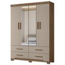 Ver imagem 2 de Guarda Roupa Casal 160cm com Espelho Cancum Carvalho/fendi Z17 - Mpozenato