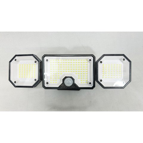 Luminária Solar com Sensor e Controle Remoto 380 Lumens 3 Cabeças Placa com Fio