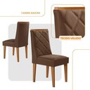Ver imagem 2 de Conjunto com 2 Cadeiras Mdf Isadora para Sala de Jantar Moderna Veludo Marrom/naturalle