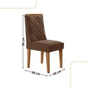Ver imagem 3 de Conjunto com 2 Cadeiras Mdf Isadora para Sala de Jantar Moderna Veludo Marrom/naturalle