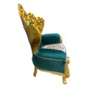 Ver imagem 4 de Par de Poltronas Clássicas Verde com Dourado 132x90x76cm