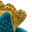 Ver imagem 7 de Par de Poltronas Clássicas Verde com Dourado 132x90x76cm