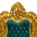 Ver imagem 6 de Par de Poltronas Clássicas Verde com Dourado 132x90x76cm