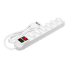 Régua Extensão 6 Tomadas Filtro de Linha C/ Fusível Branco Bivolt - 3
