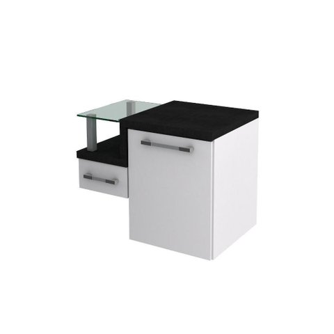 Gabinete Armario para Banheiro Legno 630 (somente Balcao) Branco Chess C-preto Ônix