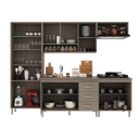 Ver imagem 3 de Armário de Cozinha Modulada Completa Fidelitá Paris 5 Peças 260cm 13 Portas 3 Gavetas com Tampo
