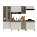 Ver imagem 2 de Armário de Cozinha Modulada Completa Fidelitá Paris 5 Peças 260cm 13 Portas 3 Gavetas com Tampo