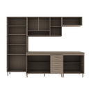 Ver imagem 4 de Armário de Cozinha Modulada Completa Fidelitá Paris 5 Peças 260cm 13 Portas 3 Gavetas com Tampo
