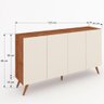 Balcão Buffet Iluminare 4 Portas Pé Retrô Seda/Off White - Mobilarte Móveis - 4