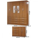 Ver imagem 4 de Guarda-roupa Casal Iris 6 Portas 9 Gavetas e Espelho com Cômoda 2 Portas 5 Gavetas Cinamomo - Panora
