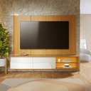 Ver imagem 1 de Painel TV 65" Bancada 2 Portas 220cm de Correr Pés Metálicos Samira C04 - D'Rossi