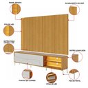 Ver imagem 4 de Painel TV 65" Bancada 2 Portas 220cm de Correr Pés Metálicos Samira C04 - D'Rossi
