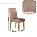 Ver imagem 3 de Mesa de Jantar Diane 120cm Tampo Mdf Vidro 4 Cadeiras Lisboa Moderna Linho Capuccino Off White