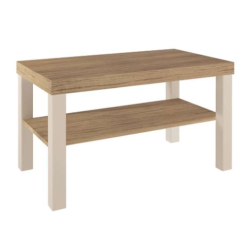 Mesa de Centro Up Retangular Carvalho/off White Artely Móveis