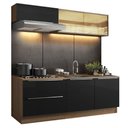 Ver imagem 2 de Cozinha Completa Madesa Lux com Armário e Balcão 5 Portas 2 Gavetas Rustic/Preto Cor:Rustic/Preto