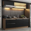 Ver imagem 1 de Cozinha Completa Madesa Lux com Armário e Balcão 5 Portas 2 Gavetas Rustic/Preto Cor:Rustic/Preto