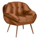 Ver imagem 2 de Poltrona Decorativa Almofadada com Pé Palito Veludo Dallas Terracota