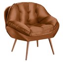 Ver imagem 2 de Poltrona Decorativa Almofadada com Pé Palito Veludo Dallas Terracota