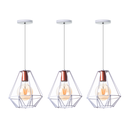 Ver imagem 1 de Kit 3 Pendentes Aramado Cristal 24 Cm Decorações Cor: Branco