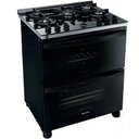 Ver imagem 1 de Fogão Brastemp 5 Bocas Automático Mesa de Vidro Forno Duplo BFD5VCE