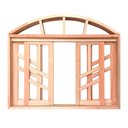 Ver imagem 3 de Janela de Madeira Vitro de Correr Diamante em Arco Padrão Cedro Bat.14 Cm - 1.40(l)x1.00(a)