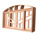 Ver imagem 4 de Janela de Madeira Vitro de Correr Diamante em Arco Padrão Cedro Bat.14 Cm - 1.40(l)x1.00(a)