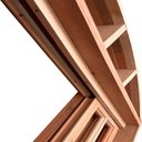 Ver imagem 5 de Janela de Madeira Vitro de Correr Diamante em Arco Padrão Cedro Bat.14 Cm - 1.40(l)x1.00(a)