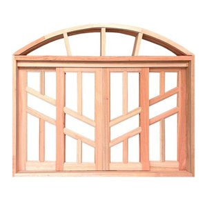 Janela de Madeira Vitro de Correr Diamante em Arco Padrão Cedro Bat.14 Cm - 1.40(l)x1.00(a)