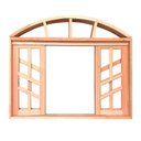 Ver imagem 2 de Janela de Madeira Vitro de Correr Diamante em Arco Padrão Cedro Bat.14 Cm - 1.40(l)x1.00(a)