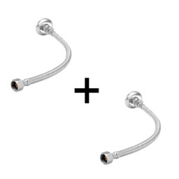 Kit 2 Engates Mangueira Flexível Trançado Aço Inox 60Cm Par - 1