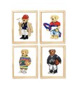 Ver imagem 1 de Kit Quadro Decorativo Urso Esporte Rl Polo Rauph Lauren Quarto Criança Bebê Enxoval