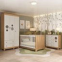 Ver imagem 2 de Quarto de Bebê Completo Berço Americano 3 em 1 Colchão Bombom Multimóveis Mp4638 Madeirado/off