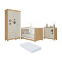 Ver imagem 1 de Quarto de Bebê Completo Berço Americano 3 em 1 Colchão Bombom Multimóveis Mp4638 Madeirado/off
