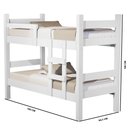 Ver imagem 3 de Beliche Solteiro em MDF 199x94cm Leticia Branco