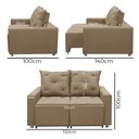 Ver imagem 2 de Sofá Retrátil e Reclinável 2 Lugares Bariloche 1.50cm C/ Molas - Linho