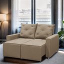 Ver imagem 1 de Sofá Retrátil e Reclinável 2 Lugares Bariloche 1.50cm C/ Molas - Linho