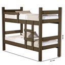 Ver imagem 3 de Beliche Solteiro em MDF 199x94cm Leticia Marrom/Castanho Wood