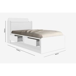 Cama Solteiro com Baú 2 Gavetas Tamires - 3 Cama Solteiro com Baú 2 Gavetas Tamires - 3
