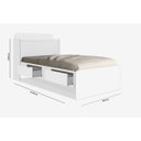 Ver imagem 3 de Cama Solteiro com Baú 2 Gavetas Tamires Branco
