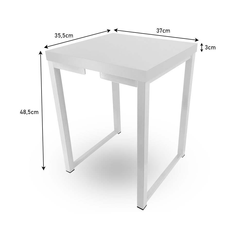 Kit 4 Banco Banqueta Nova York Industrial Cozinha Área Gourmet Branco - 6