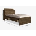 Ver imagem 3 de Cama Solteiro com Baú 2 Gavetas Tamires Marrom/Castanho Wood