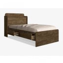 Ver imagem 2 de Cama Solteiro com Baú 2 Gavetas Tamires Marrom/Castanho Wood