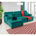 Ver imagem 1 de Sofá Retrátil e Chaise Orlando 280x190 Verde
