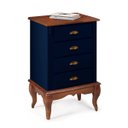 Ver imagem 1 de Mesa de Cabeceira 4 Gavetas Pés Luiz Xv Hannover 60817 - Azul Petróleo/imbuia Glazer