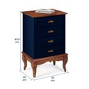 Ver imagem 5 de Mesa de Cabeceira 4 Gavetas Pés Luiz Xv Hannover 60817 - Azul Petróleo/imbuia Glazer