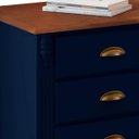Ver imagem 3 de Mesa de Cabeceira 4 Gavetas Pés Luiz Xv Hannover 60817 - Azul Petróleo/imbuia Glazer