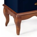 Ver imagem 4 de Mesa de Cabeceira 4 Gavetas Pés Luiz Xv Hannover 60817 - Azul Petróleo/imbuia Glazer