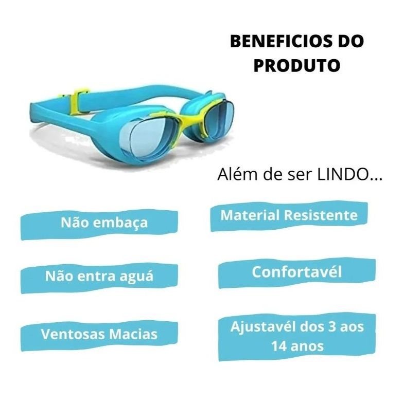 Óculos de Natação Infantil Profissional Nabaiji Azul Amarelo - 13