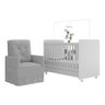Quarto de Bebê com Poltrona Amamentação e Berço Americano 3x1 com Colchão Pimpolho Multimóveis  - 2